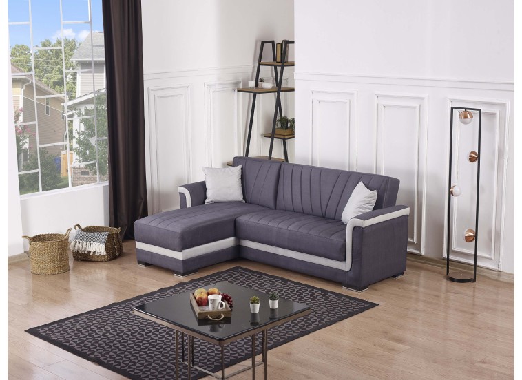 Γωνιακός καναπές-κρεβάτι, Newton, Π 245 × Υ 89 × Β 150/86 εκ., All4home