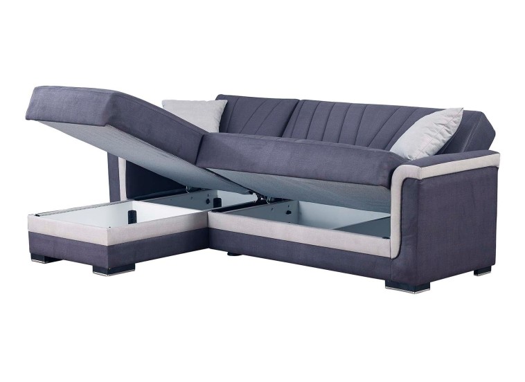 Γωνιακός καναπές-κρεβάτι, Newton, Π 245 × Υ 89 × Β 150/86 εκ., All4home