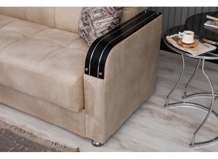Γωνιακός καναπές-κρεβάτι, Larissa, Π 225 × Υ 89 × Β 150/87 εκ., All4home