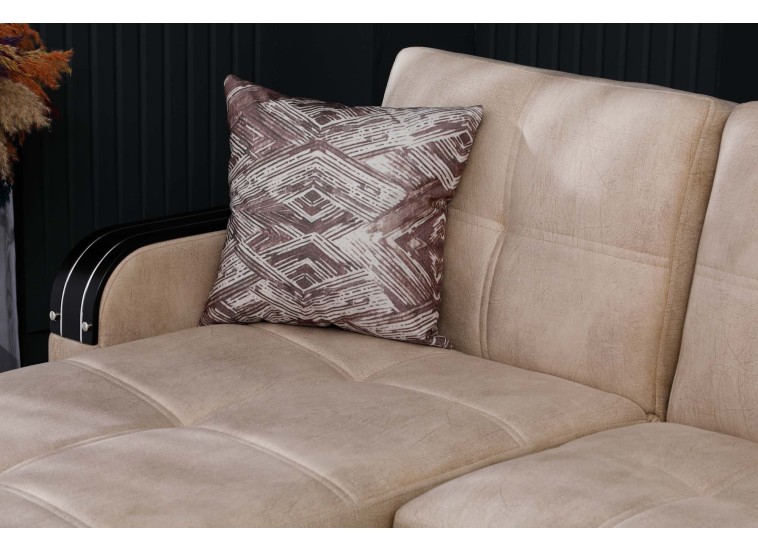 Γωνιακός καναπές-κρεβάτι, Larissa, Π 225 × Υ 89 × Β 150/87 εκ., All4home