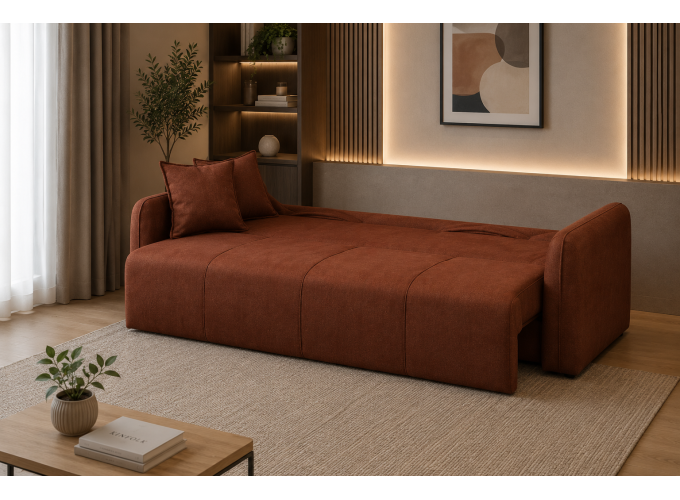 Τριθέσιος Καναπές-κρεβάτι , Zurich, Π 215×Υ 85×Β 85 εκ. , All4home