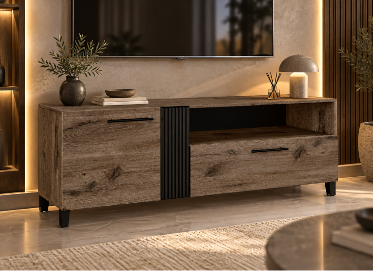 Έπιπλο Τηλεόρασης Aurelio 210, Καρυδί 150x56,5x40εκ., All4home