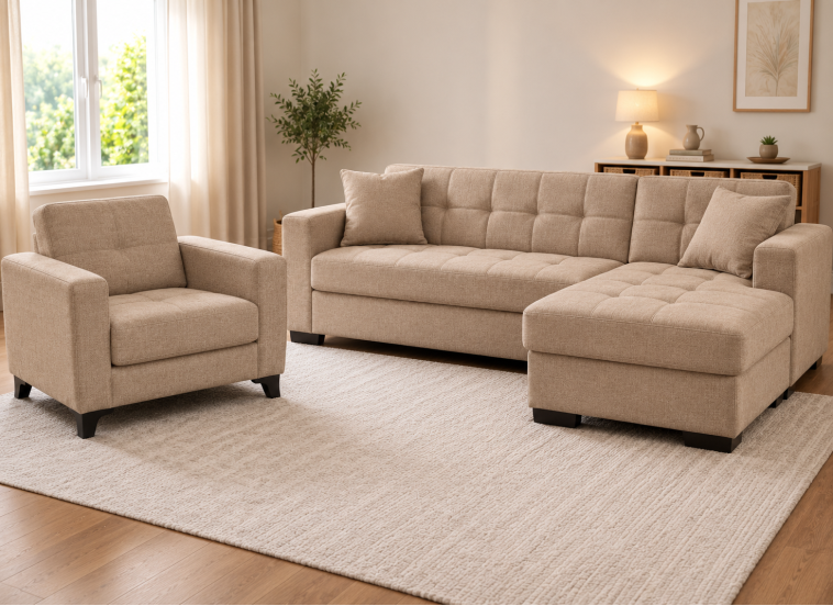 Σετ Σαλονιού Soft Living Beige  , All4home