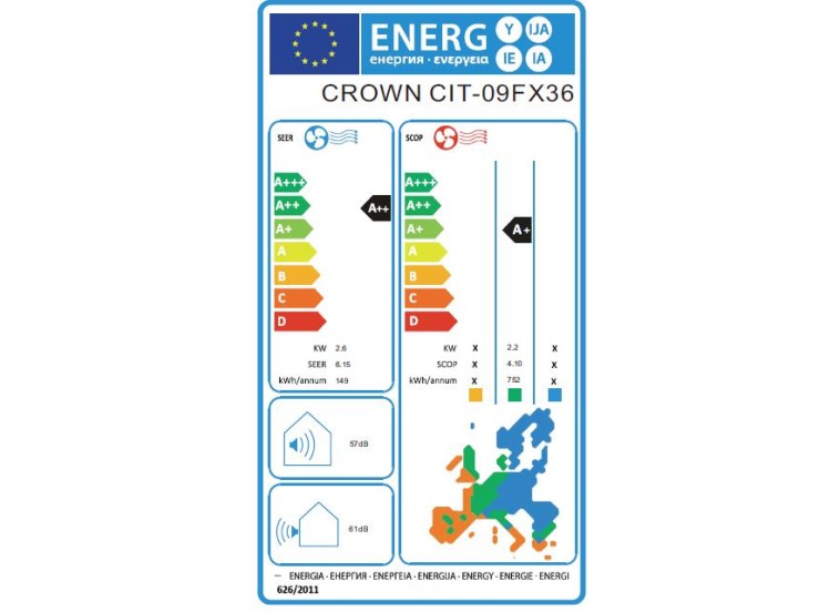 Κλιματιστικό Inverter, 9000 Btu A ++ /A+, CIT-09FX36, CROWN | All4home Κλιματιστικό Inverter, 9000 Btu A ++ /A+, CIT-09FX36, CROWN