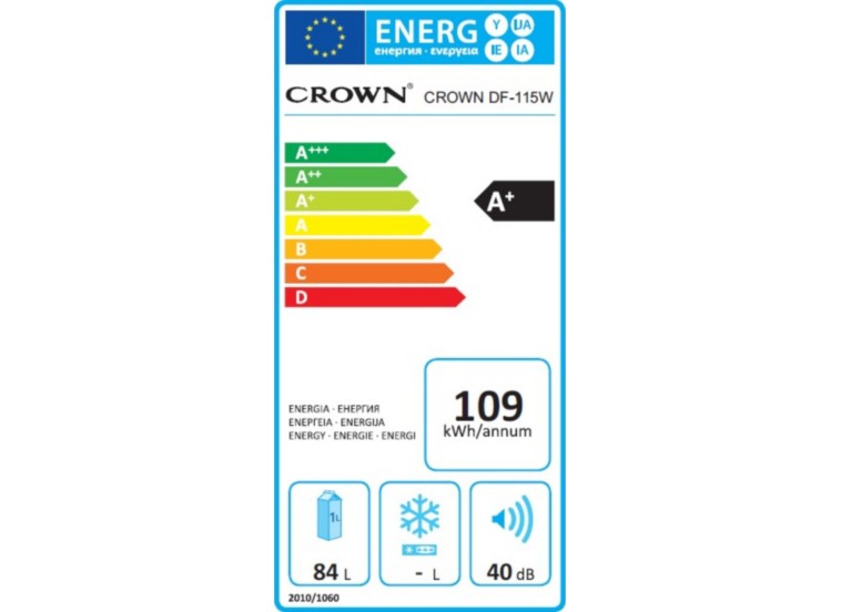 Ψυγείο πάγκου 84 lt A+, DF 115W, Crown Ψυγείο πάγκου 84 lt A+, DF 115W, Crown