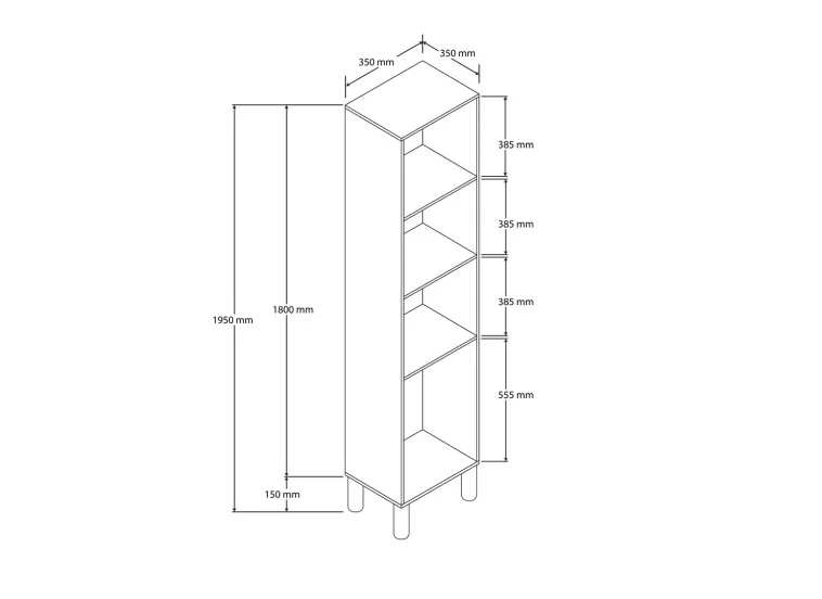 Έπιπλο Εισόδου Roma 5093, 35x35x195 εκ.,All4home