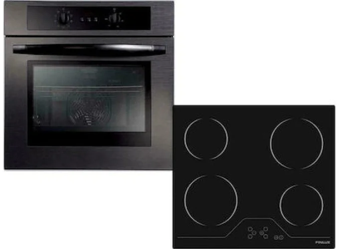 Φούρνος άνω Πάγκου 56lt με Κεραμικές Εστίες Π59.4εκ., FX 573A BK + FXVT 64, Finlux 