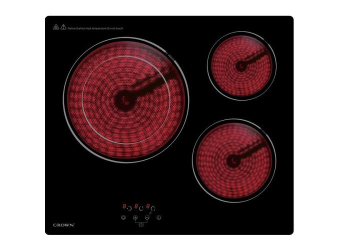 Εντοιχιζόμενη κεραμική εστία Crown 50/590/520 εκ.,  PVT613.C,Crown