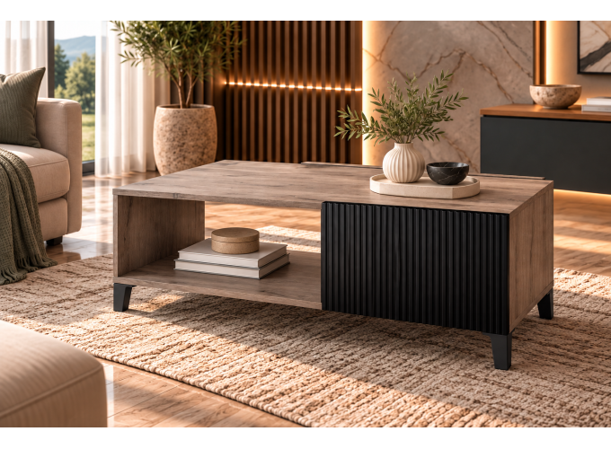Τραπέζι σαλονιού Aurelio Καρυδί/Μαύρο, 120x60x48.5, Genomax | All4home