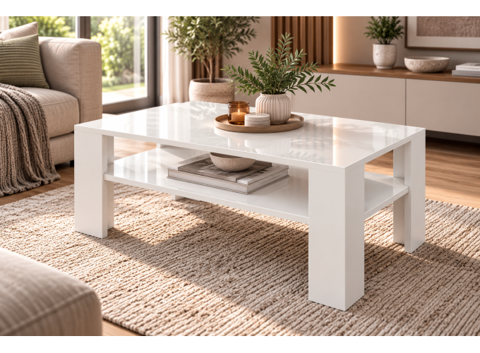 Τραπέζι σαλονιού Medea Λευκό, 100x51x50, Genomax | All4home