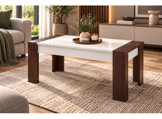 Τραπέζι σαλονιού Rosina Βέγγε/Λευκό, 120x60x50, Genomax | All4home