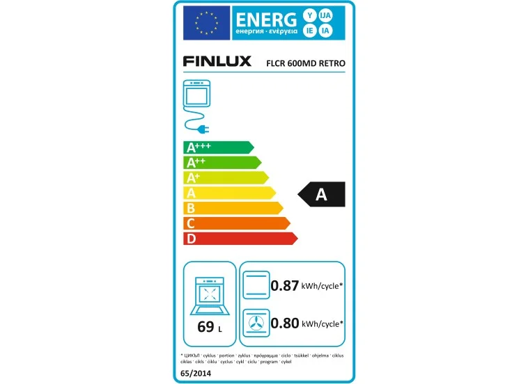 Ηλεκτρική κουζίνα 69 lt., 85x60x60 εκ., FLCR 600MD RETRO,Finlux | All4home Ηλεκτρική κουζίνα 69 lt., 85x60x60 εκ., FLCR 600MD RETRO,Finlux