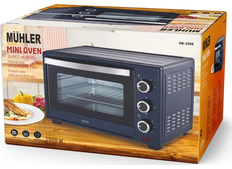 Ηλεκτρικό Φουρνάκι 25lt Χωρίς Εστίες Blue, MN-2509, Muhler Ηλεκτρικό Φουρνάκι 25lt Χωρίς Εστίες Blue, MN-2509, Muhler