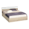Κρεβάτι ξύλινο μονό AVA 90/200, Σόνομα με λευκό γυαλιστερό, 204/68/94 εκ., Genomax