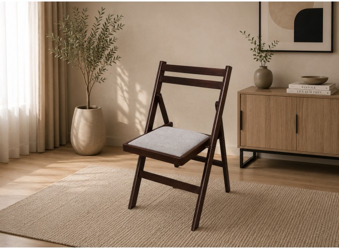 Καρέκλα Αναδιπλούμενη με ύφασμα, ANGEL JACQUARD, 1210000313, Καρυδί, Genomax