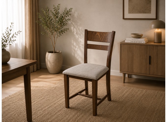 Καρέκλα Tomy με ύφασμα Καρυδί, 42x47x88 εκ., Genomax