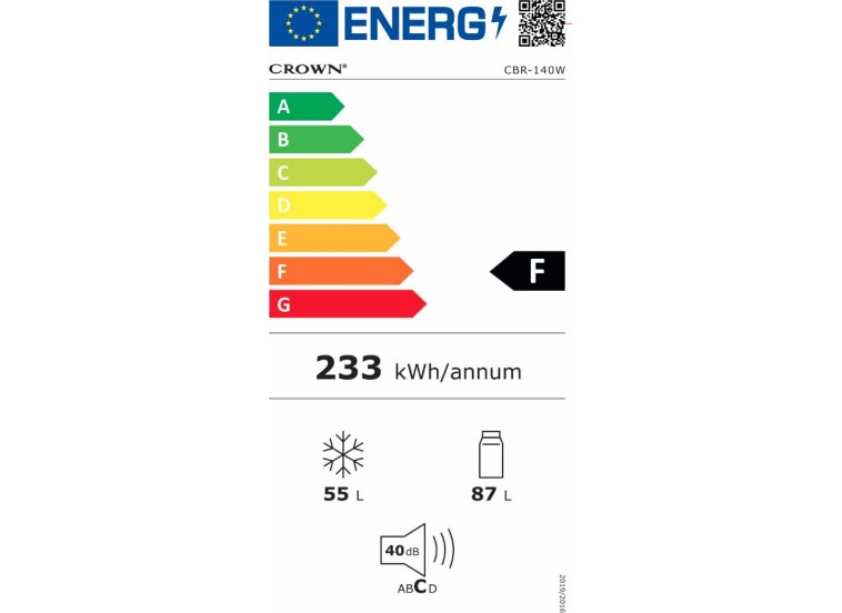 Ψυγειοκαταψύκτης 140 lt F, CBR-140W, Crown | All4home Ψυγειοκαταψύκτης 140 lt F, CBR-140W, Crown