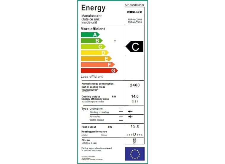 Κλιματιστικό Ντουλάπα, 48000 Btu, FSF-48C3PH, Finlux Κλιματιστικό Ντουλάπα, 48000 Btu, FSF-48C3PH, Finlux