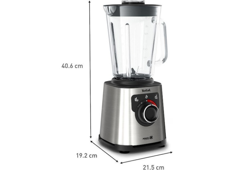PERFECTMIX + Μπλέντερ για Smoothies με Γυάλινη Κανάτα ,BL871D31, 2lt 1200W Ασημί,Tefal