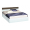 Κρεβάτι ξύλινο διπλό AVA Λευκό/Καρυδί,140/200, 204/68/144 εκ., Genomax