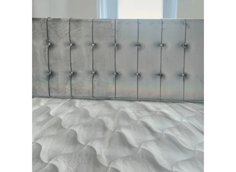 Κρεβάτι υφασμάτινο διπλό Kare - oval baza, Νο babyface 14, 160x200 εκ., All4home