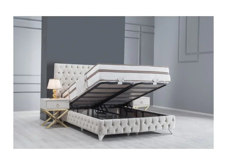 Κρεβάτι υφασμάτινο Lamore με αποθηκευτικό χώρο, 90x200 εκ., All4home