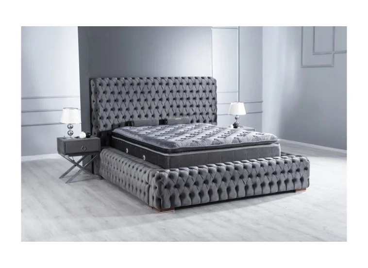 Κρεβάτι υφασμάτινο Oxford με αποθηκευτικό χώρο, 140x200 εκ., All4home