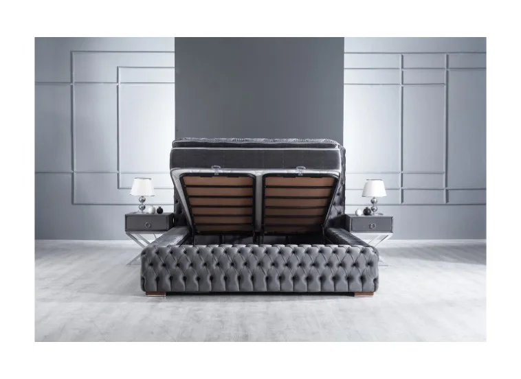 Κρεβάτι υφασμάτινο Oxford με αποθηκευτικό χώρο, 140x200 εκ., All4home