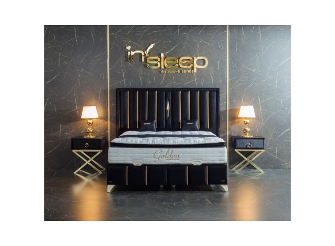 Κρεβάτι υφασμάτινο Golden με αποθηκευτικό χώρο, 90x190 εκ., All4home