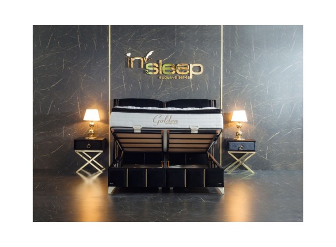 Κρεβάτι υφασμάτινο Golden με αποθηκευτικό χώρο, 90x190 εκ., All4home