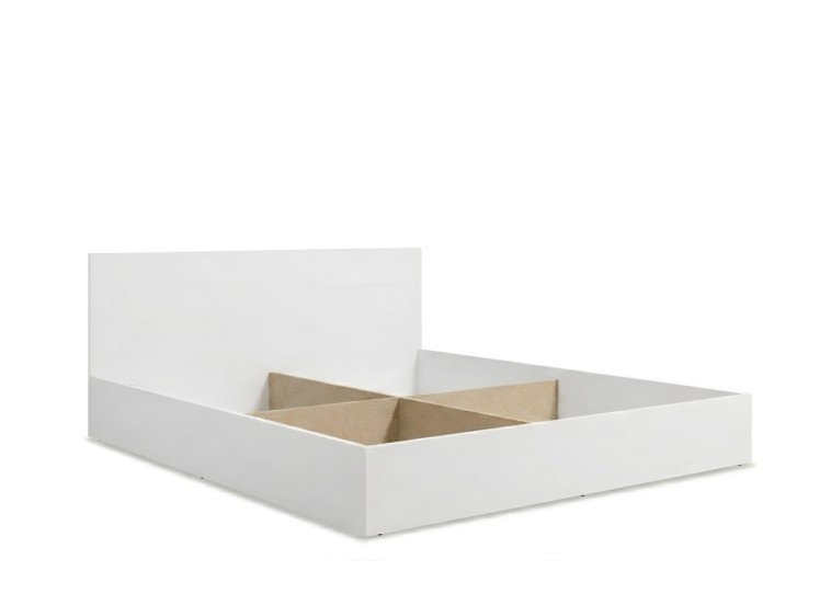 Κρεβάτι ξύλινο διπλό High Λευκό, 140/200, 204/90/144 εκ., Genomax