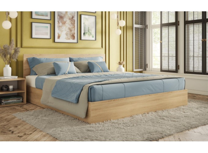 Κρεβάτι ξύλινο μονό High Σόνομα, 90/200, 204/90/94 εκ., Genomax