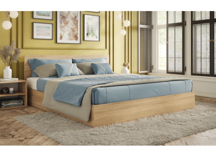 Κρεβάτι ξύλινο διπλό High Σόνομα, 160/200, 204/90/164 εκ., Genomax