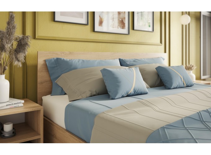 Κρεβάτι ξύλινο διπλό High Σόνομα, 160/200, 204/90/164 εκ., Genomax