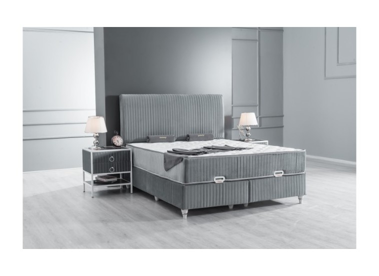 Κρεβάτι υφασμάτινο Lina με αποθηκευτικό χώρο, 90x200 εκ., All4home