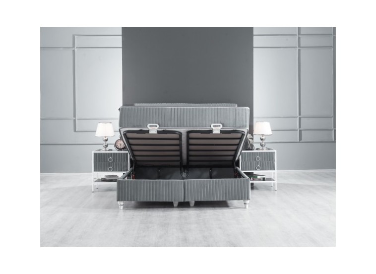 Κρεβάτι υφασμάτινο Lina με αποθηκευτικό χώρο, 90x200 εκ., All4home