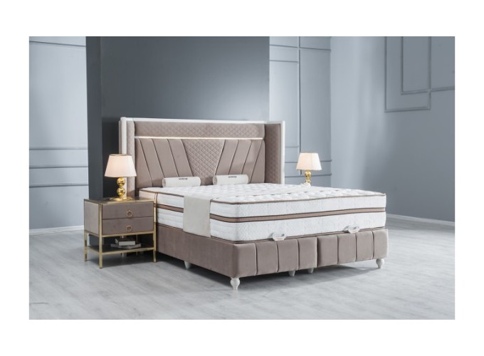 Κρεβάτι υφασμάτινο Lusso με αποθηκευτικό χώρο, 120x200 εκ., All4home