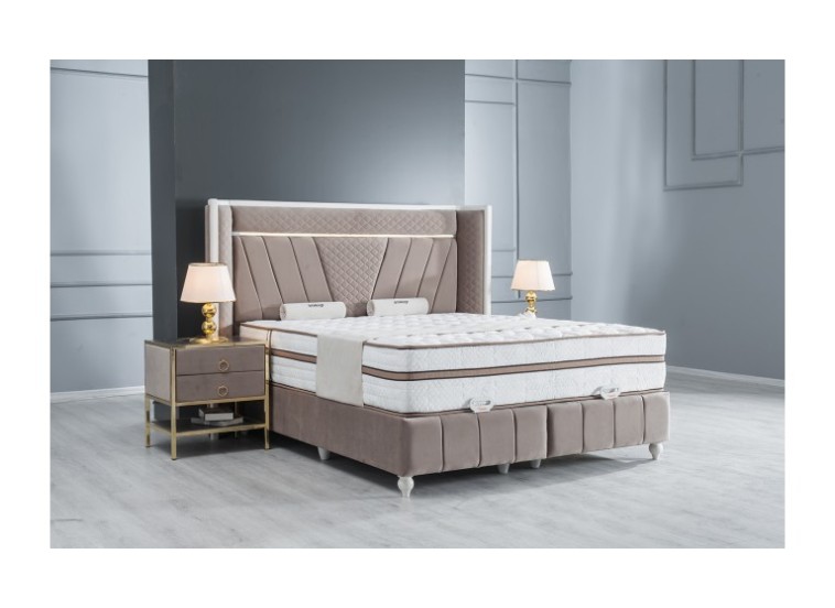 Κρεβάτι υφασμάτινο Lusso με αποθηκευτικό χώρο, 120x200 εκ., All4home