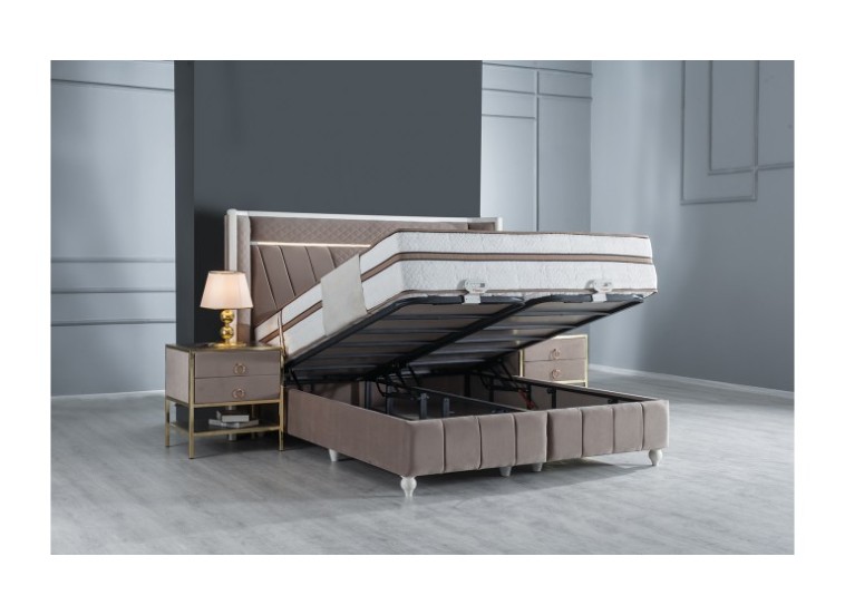 Κρεβάτι υφασμάτινο Lusso με αποθηκευτικό χώρο, 120x200 εκ., All4home