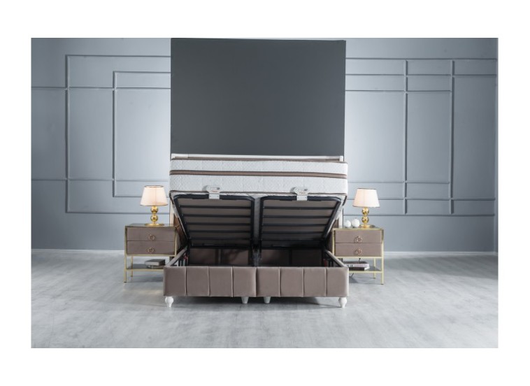 Κρεβάτι υφασμάτινο Lusso με αποθηκευτικό χώρο, 120x200 εκ., All4home