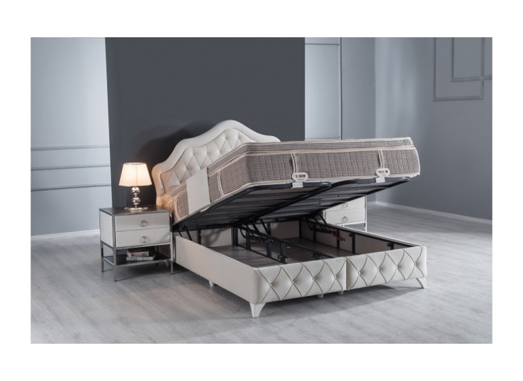 Κρεβάτι υφασμάτινο Perla με αποθηκευτικό χώρο, 160x200 εκ., All4home