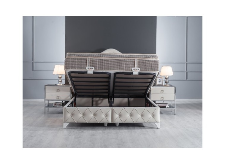 Κρεβάτι υφασμάτινο Perla με αποθηκευτικό χώρο, 160x200 εκ., All4home