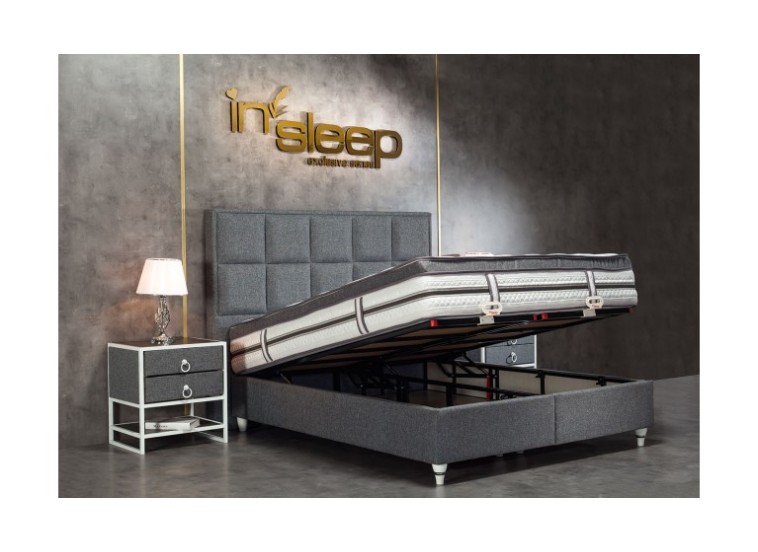 Κρεβάτι υφασμάτινο Vegas με αποθηκευτικό χώρο, 90x200 εκ., All4home