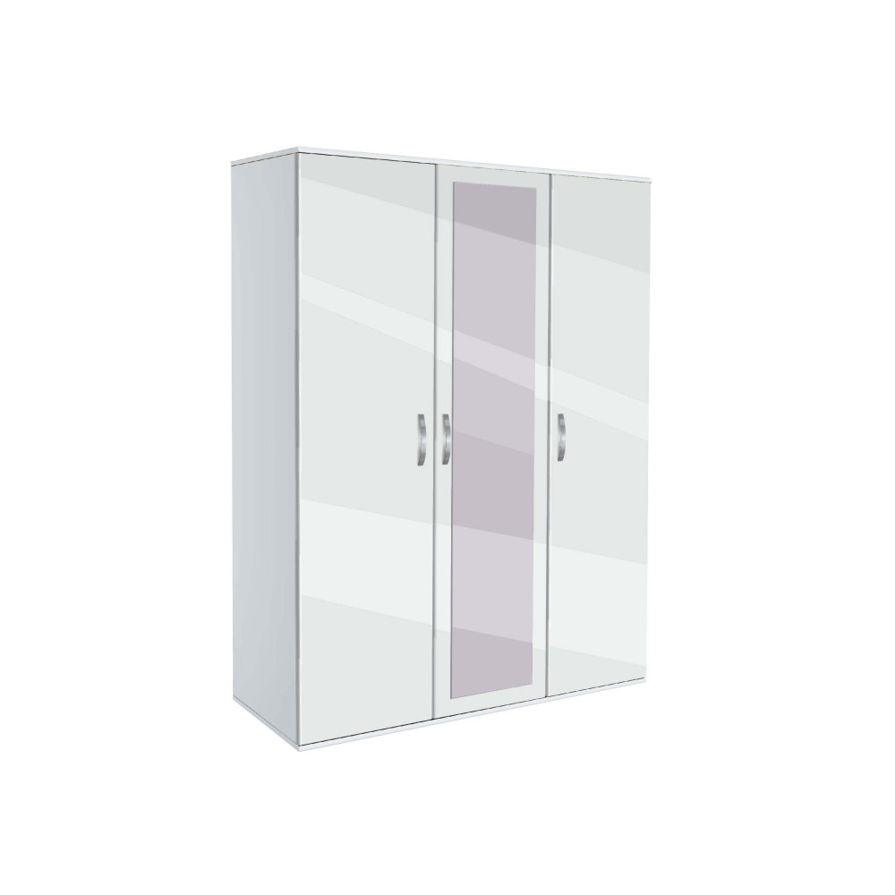 Ντουλάπα Τρίφυλλη με καθρέφτη, AVA 31, 117x185x50, Genomax