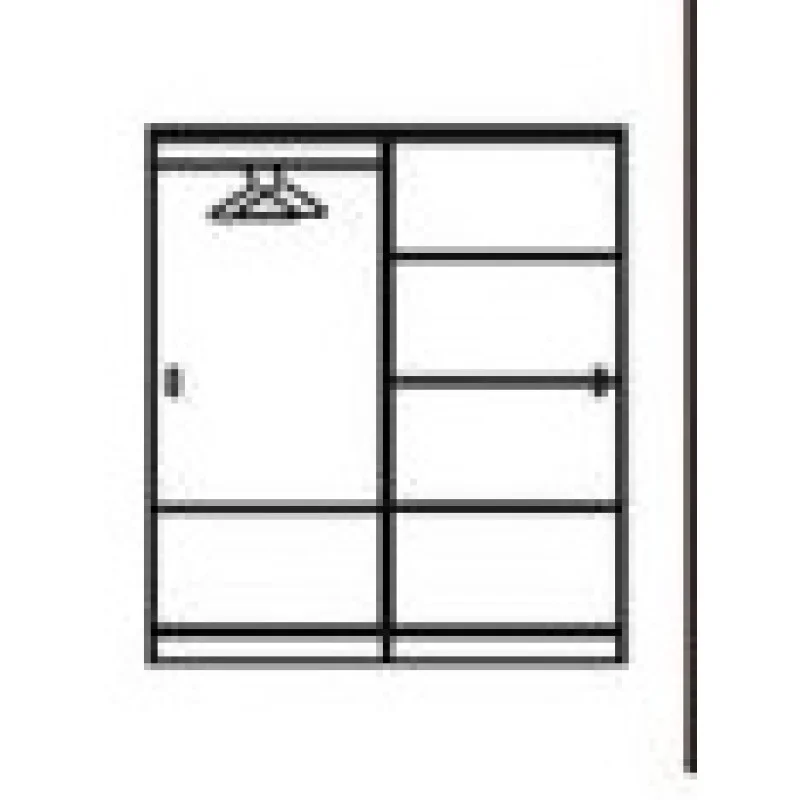 Ντουλάπα συρόμενη, 1211009 Σόνομα, 59x191x180, Genomax