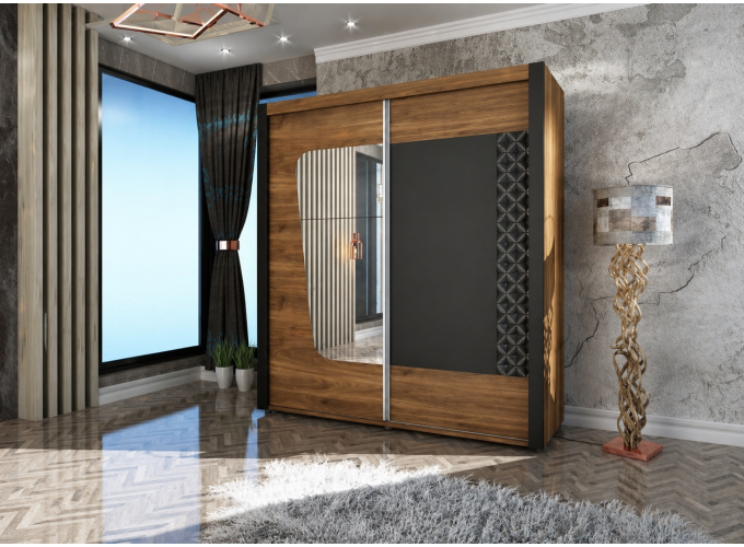 Ντουλάπα Kafe, 200x60x210 εκ, Genomax