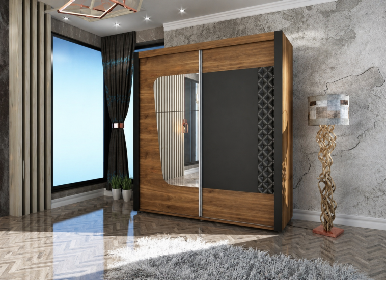 Ντουλάπα Kafe, 200x60x210 εκ, Genomax