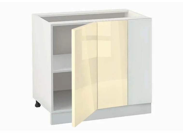 Ντουλάπι κουζίνας επιδαπέδιο γωνιακό 100εκ. Ivory, No 1001 MDF, κωδ. 1219922626, Genomax