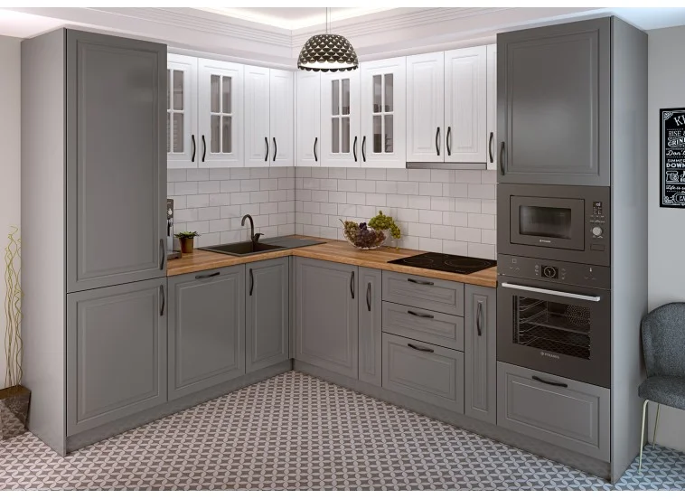 Σύνθεση Κουζίνας μήκους 8μ.,  MDF Vintage 222/182, Genomax