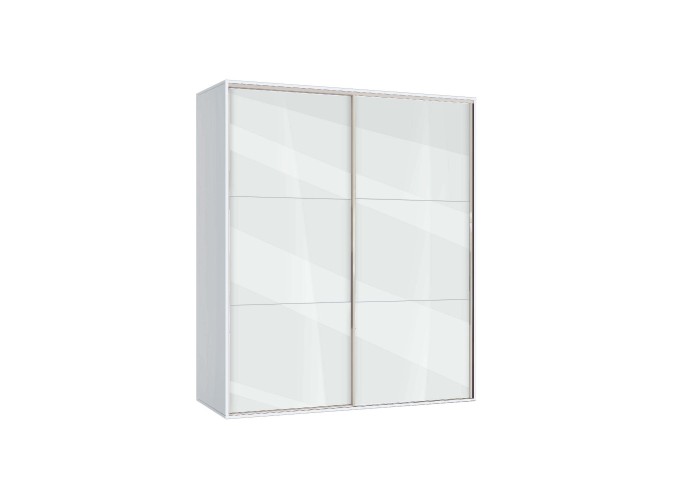 Ντουλάπα Συρόμενη, AVA 4 Λευκό/Λευκό γυαλιστερό, 160x200x59, Genomax Ντουλάπα Συρόμενη, AVA 4 Λευκό/Λευκό γυαλιστερό, 160x200x59, Genomax